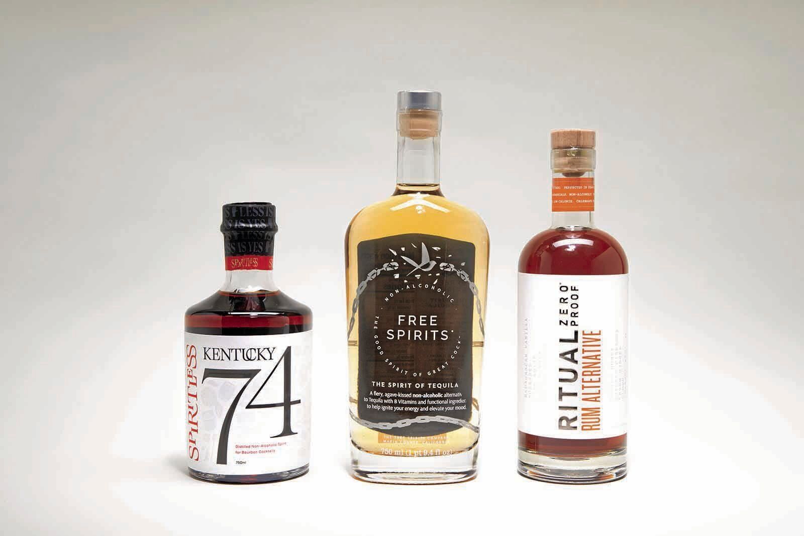 Spiritless Kentucky 74, Free Spirits Spirit of Tequila and Ritual Rum Alternative